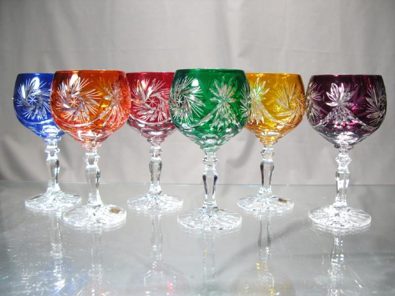verres à vin pied de couleur en ps cristal Vaisselle Eco Discount
