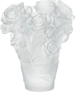 Vase Rose Passion Daum 17 cm Blanc