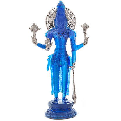 Vishnu XL en pate cristal bleu Daum 
