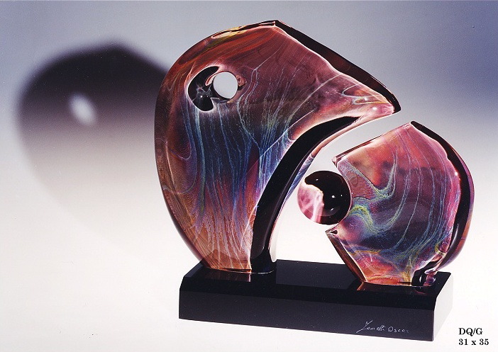 Forme libre abstraite Cristal Art Murano Zanetti multicouleur 