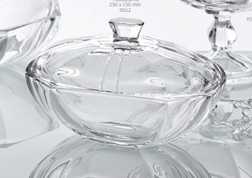 Bonbonnière en Cristal de Bohème Grande ovale 25 cm