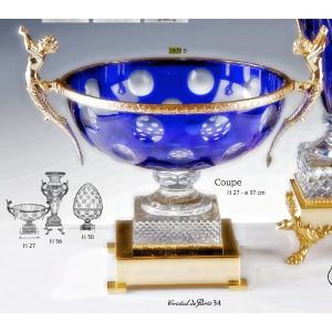 Coupe Cristal de Paris Pompeia Monture Bronze incrute or