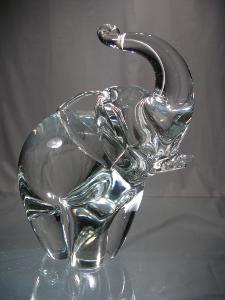 Eléphant Murano Transparent très grand modèle.
