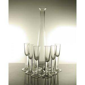 Service à Liqueurs Carafe + 6 verres liqueurs ( Ensemble 7 pièces uni )