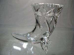 Vase Corne en Cristal de Bohème Taille 