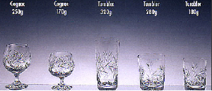 Collection 6 Verres Monica en Cristal de Pologne