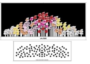 Base Aquarium Noir avec cloche transparente pour 100 Poissons Lalique 
