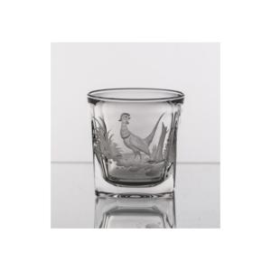Carafe et 6 verres à whisky "chasse " en cristal taille main