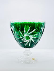 Coupe en Cristal de Bohème rouge , verte, transparent