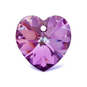 Pendentif Coeur Swarovski Xilion 18mm Chaine argent 925