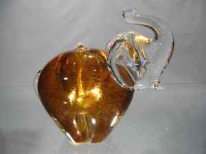 Lampe à huile " éléphant ambre " Murano