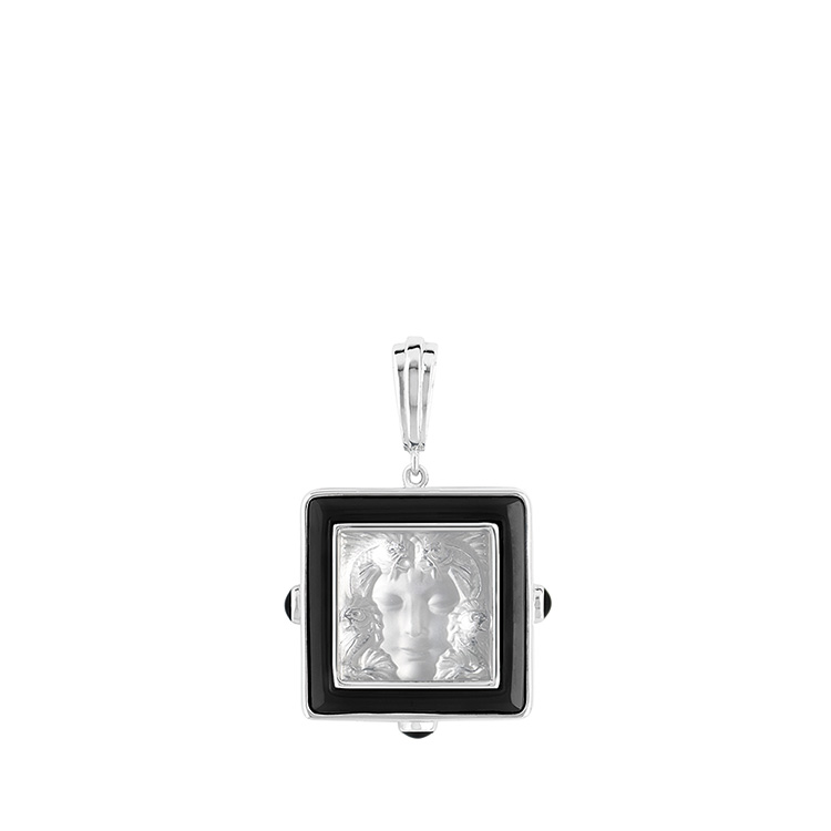 Pendentif Arethuse noir Cristal Lalique Argent 925