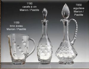 Cristal de Paris : Série de Carafes Marion bulles