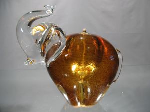 Lampe à huile " éléphant ambre " Murano