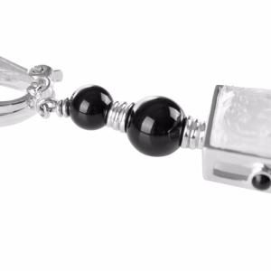 Boucles d' oreilles Arethuse noir Cristal Lalique Argent 925