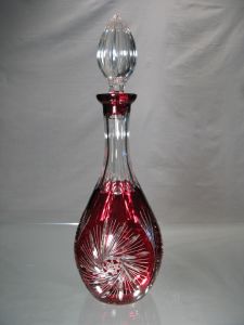 Carafe Rouge Rubis en Cristal de Bohème  