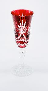 Flutes à Champagne rouge Cristal de Bohème Etoile Diamant ouverte