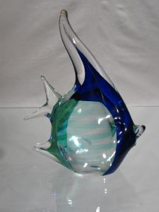 Poisson Murano bleu,vert