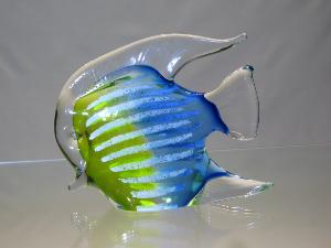 Poisson scalaire cristal turquoise Collection Murano