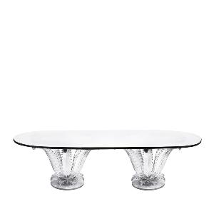 Table ovale double Cristal Lalique modele Cactus