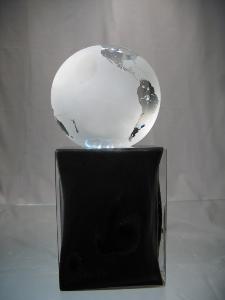 Trophée Noir Sulfure Globe Terrestre Murano