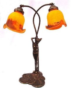 Lampe pâte de verre elsa 2 tulipes 