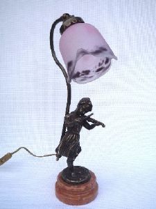 Lampe pâte de verre Ines rose
