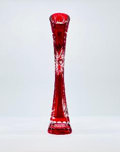 Vase Soliflore en Cristal de Bohème Rouge