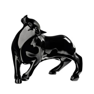 Sculpture Taureau Vuelta noir Cristal Lalique