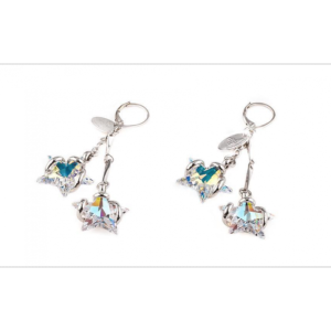 Andrea Marazzini Double Etoile Cristal Swarovski Transparent avec reflets 