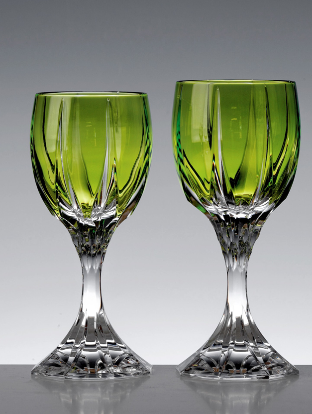 Cristal de Paris : Service 6 verres Jeddah couleur verte