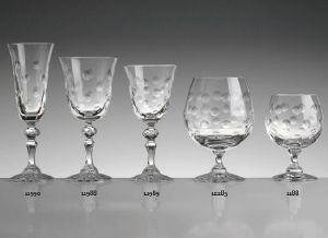 Cristal de Paris : Service de 6 Verres Cristal modele Marion bulles