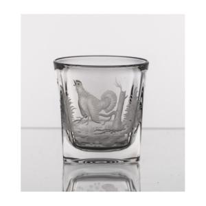 Carafe et 6 verres à whisky "chasse " en cristal taille main