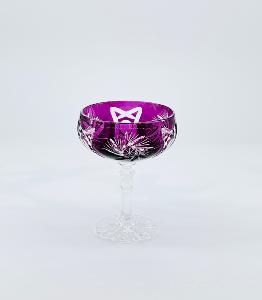Coupes à Champagne Taille Diamant Cristal Couleur de Bohème 