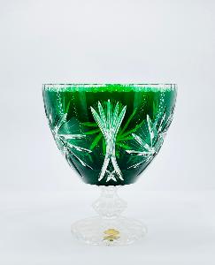 Coupe en Cristal de Bohème rouge , verte, transparent