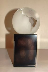 Trophée globe terrestre améthyste Murano