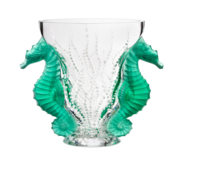 Vase Cristal Lalique Poseidon vert menthe 99 expemplaires