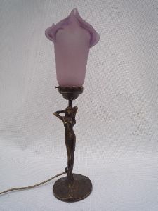 Lampe pâte de verre Lisa tulipe rose