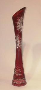Vase Soliflore en Cristal de Bohème Rouge