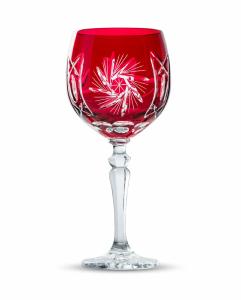  Verre à vin cristal bohème rouge depareille