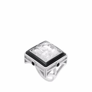 Bague Arethuse noir Cristal Lalique Argent 925