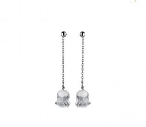 Boucles d' Oreilles Pendantes Muguet Cristal Lalique 