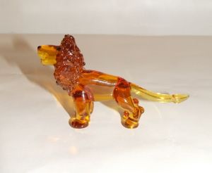 Lion miniature en cristal couleur