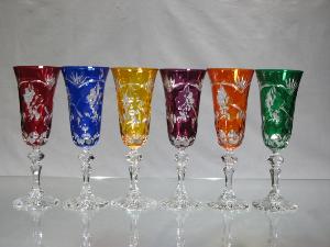 Flute à Champagne Couleur Grappe de raisin Cristal dépareillée