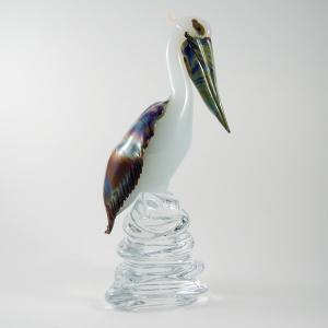 Pelican Cristal Art Murano Zanetti multicouleur blanc 
