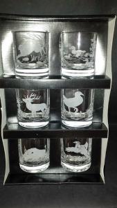 Verres à whisky ou apéritif décor chasse 