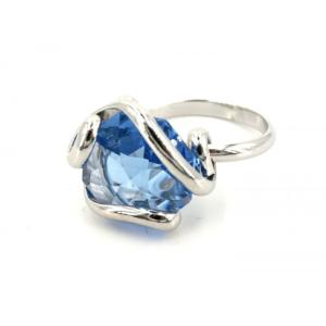 Boucles Marazzini Simple Cristal Swarovski bleu clair 