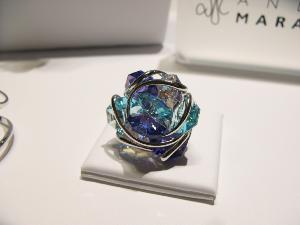 Parure Marazzini Fleur Cristal Swarovski turquoise violet