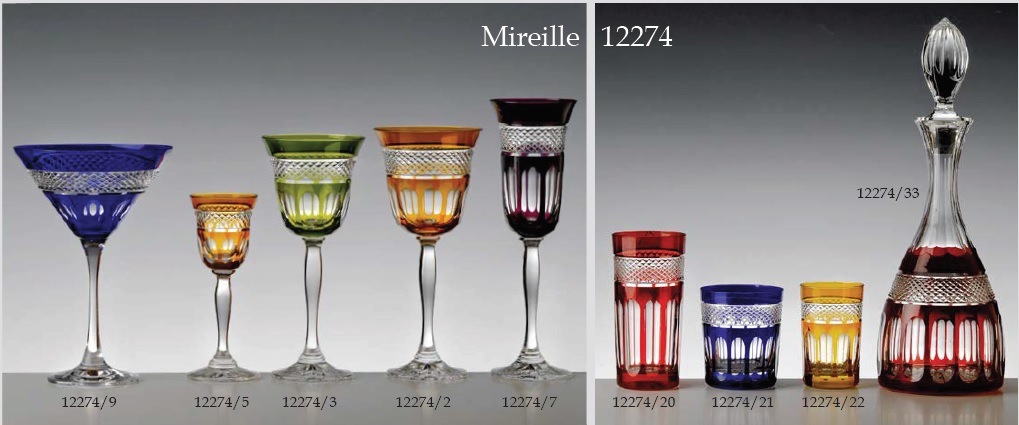 Cristal de Paris : Coffret 6 verres cristal couleur collection Mireille