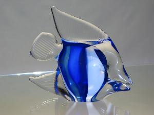 Poisson Bleu et blanc Collection Murano